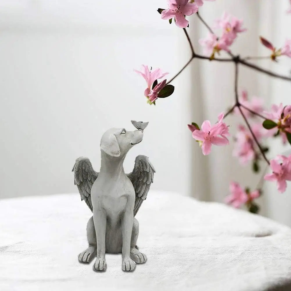 Angel Dog Memorial Statue Garden Resin Ornament For Dogs