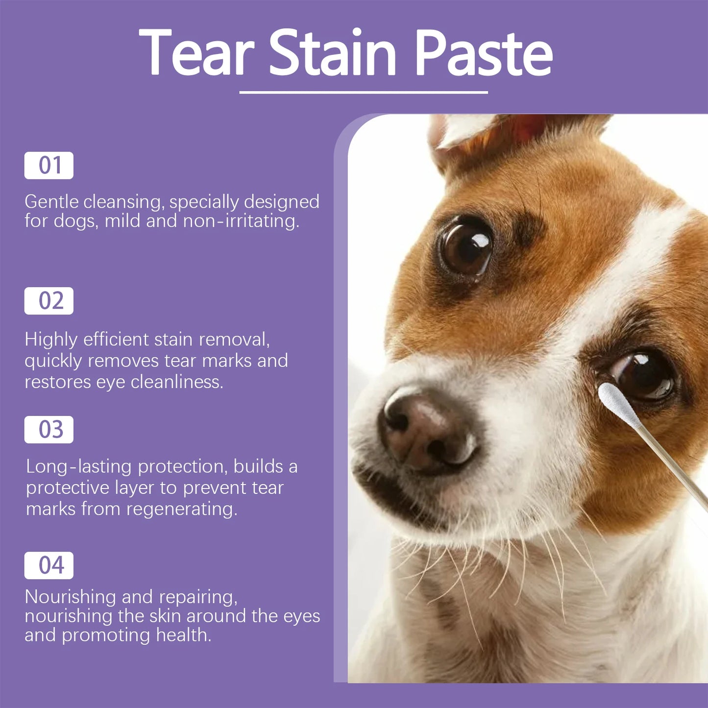 20G Pet Eye Care Cream Effectively Cleans Eye Dirt & Tear Stain Safe Mild Formula Non-irritating Relief Discomfort for Pet Care