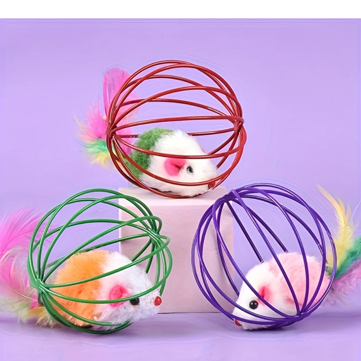 LISMCN Interactive Cat Toy Mouse Cage Teaser Ball For Cats