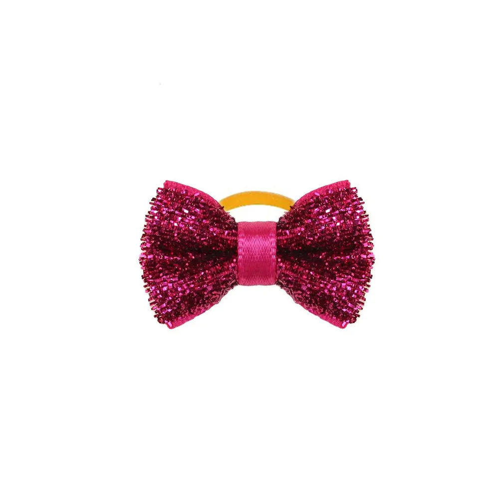 50/100pcs Christmas Small Dog Bows with Rubber Bands Handmade Puppy Grooming Accessories MixColor Pet Supplies for Dogs and Cats