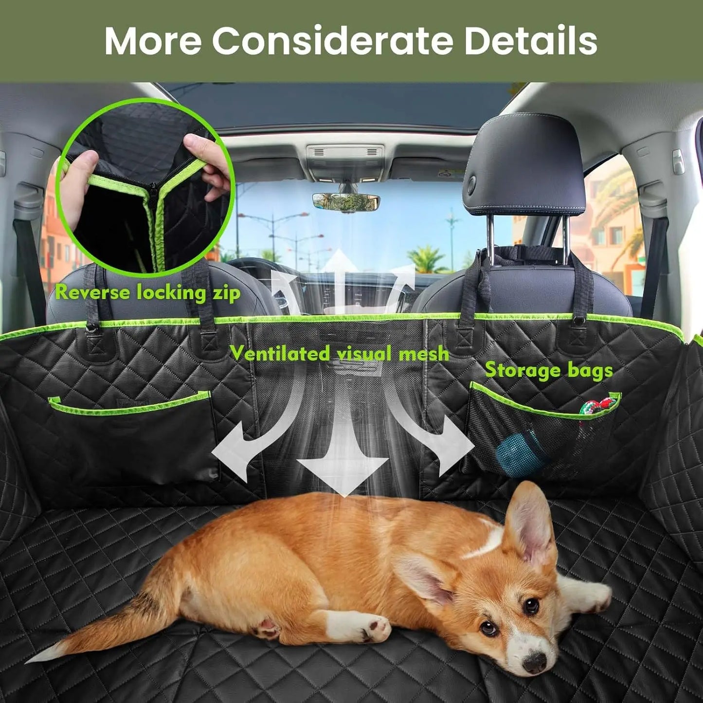 Waterproof Dog Car Seat Cover With Foldable PVC Bottom
