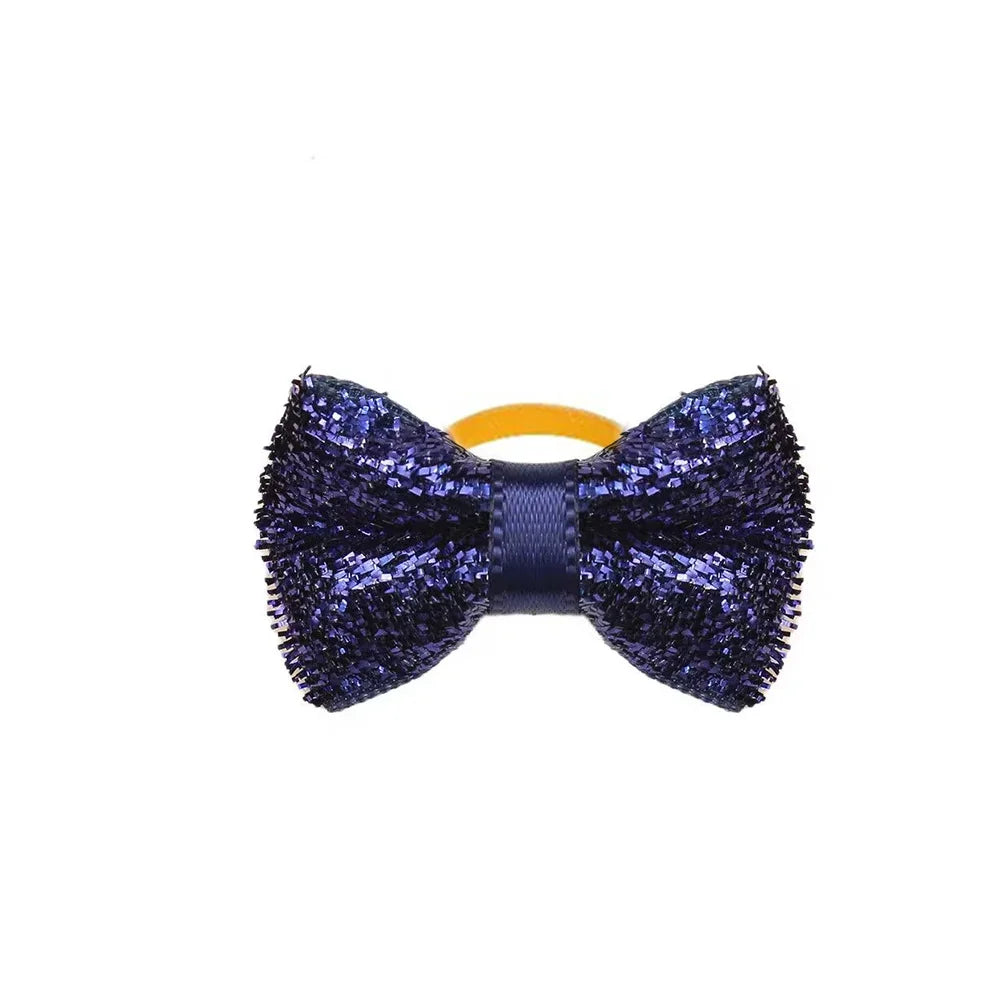 50/100pcs Christmas Small Dog Bows with Rubber Bands Handmade Puppy Grooming Accessories MixColor Pet Supplies for Dogs and Cats