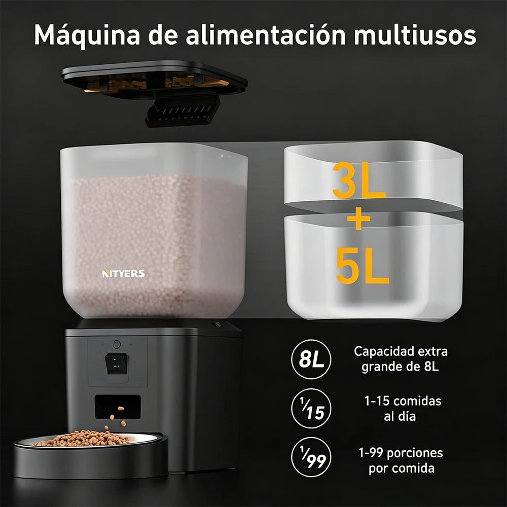 Nityers Smart Automatic Cat Feeder With Camera And WiFi Control