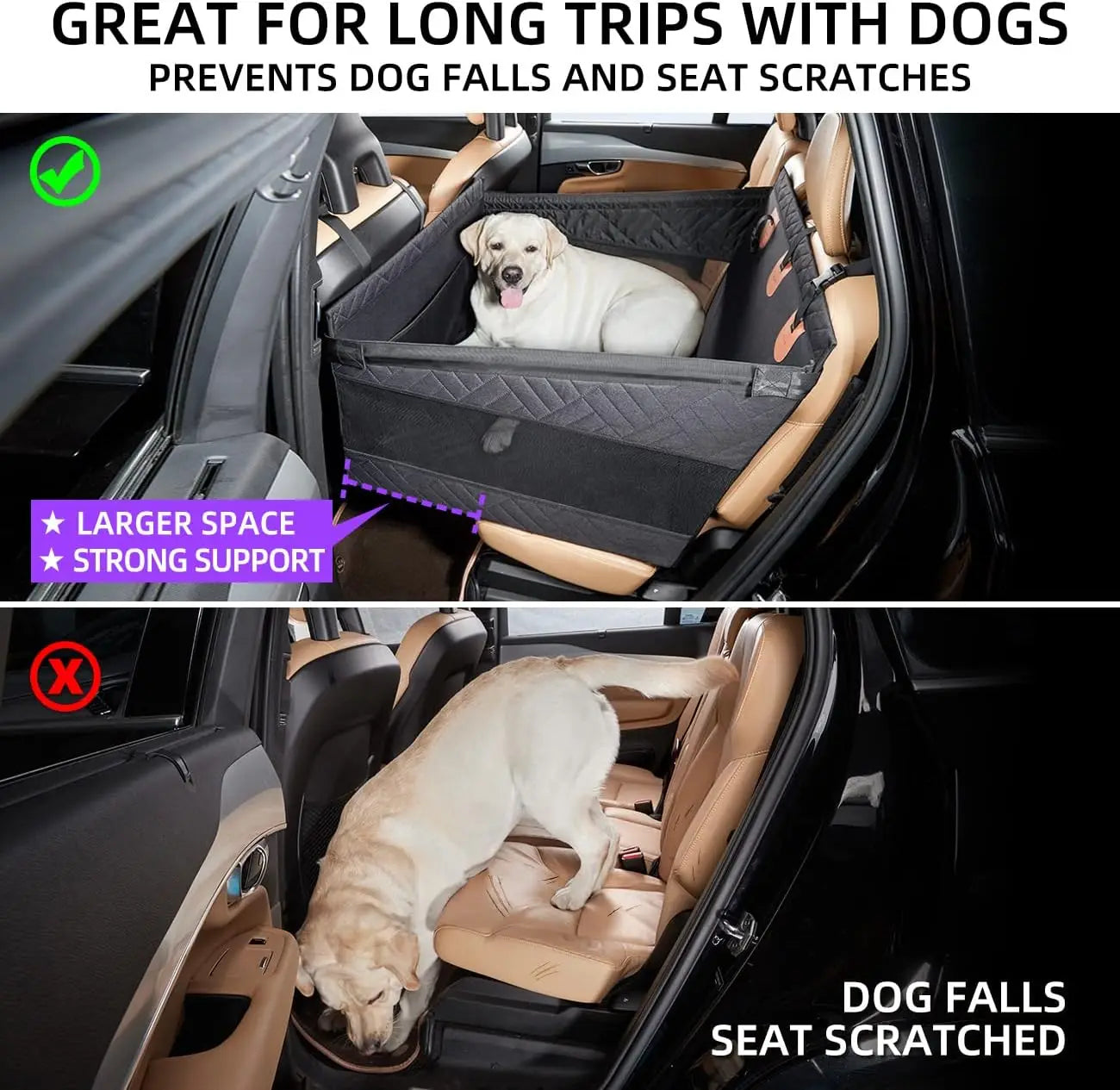 Waterproof Dog Car Seat Cover Backseat Extender Pet Hammock