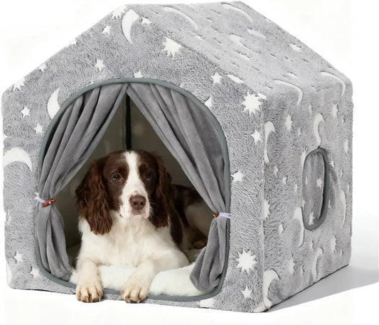 Night Luminous Star Dog Tent With Frame