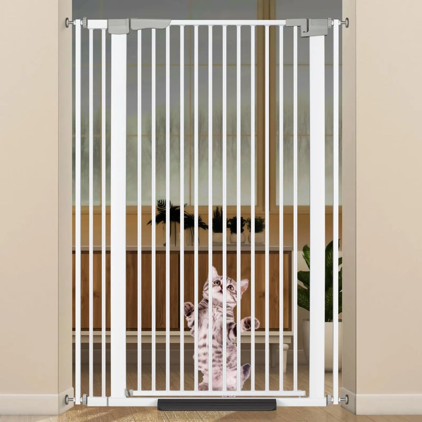 Adjustable Pet Gate With Auto Close And Extension Kits