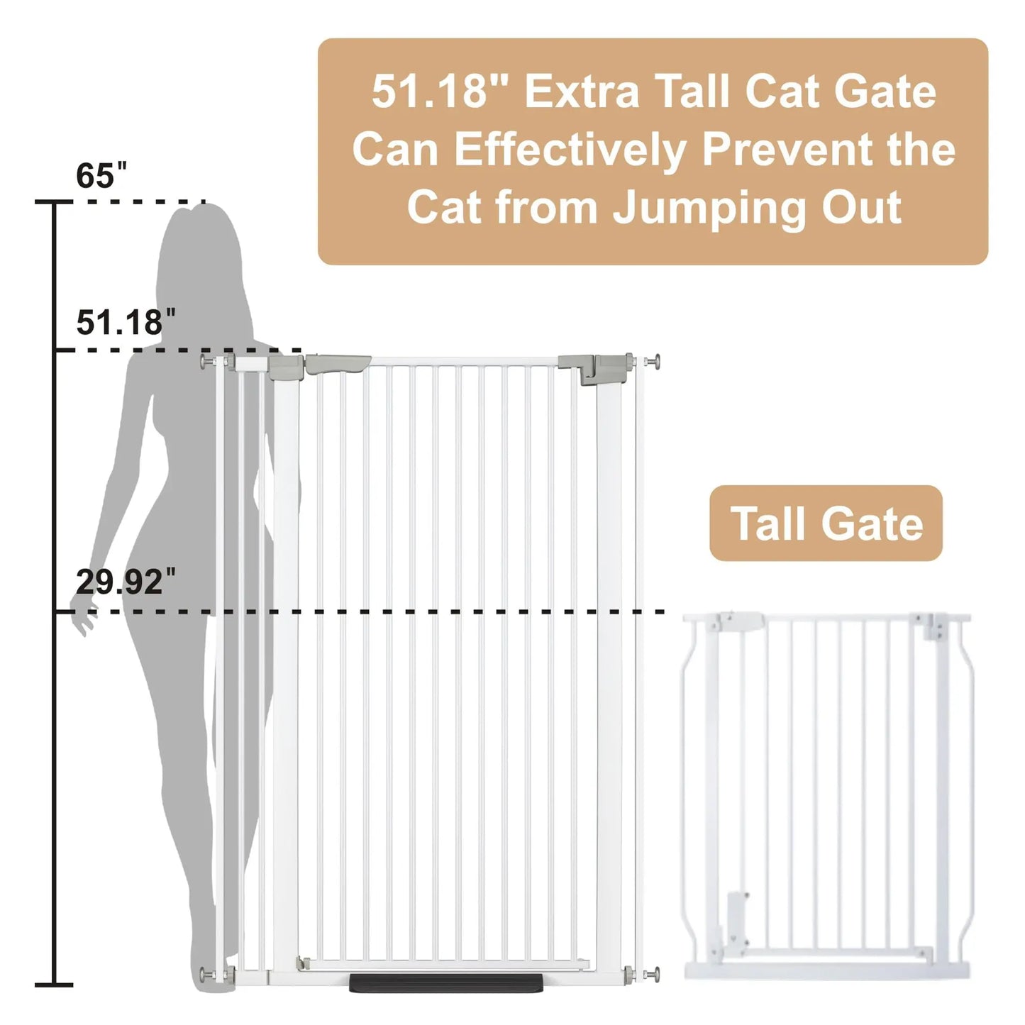 Adjustable Pet Gate With Auto Close And Extension Kits