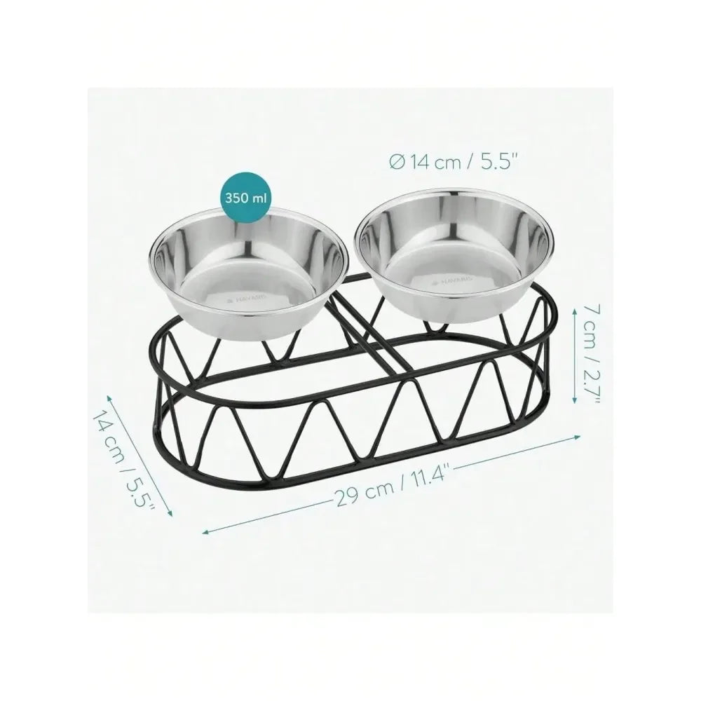 Dog Supplies Dogs Accessories Steel Dog Bowls Cat Food Bowls With Stand Elevated Double Bowl And Holder For Cats Small Dogs Rais