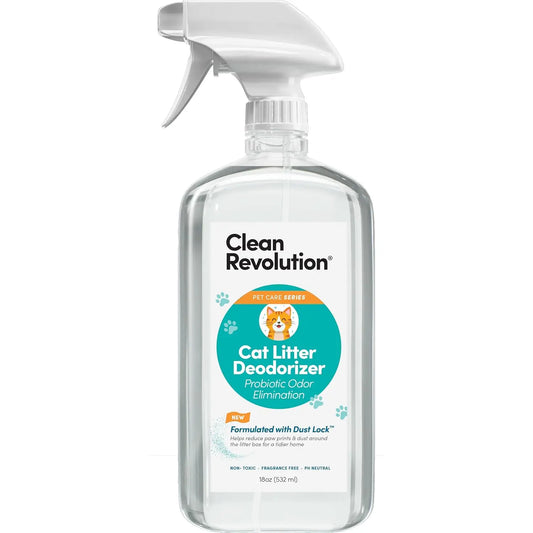Probiotic Cat Litter Deodorizer Spray, 18oz, Fragrance-Free, Non-Toxic, Extends Litter Life, Made in USA