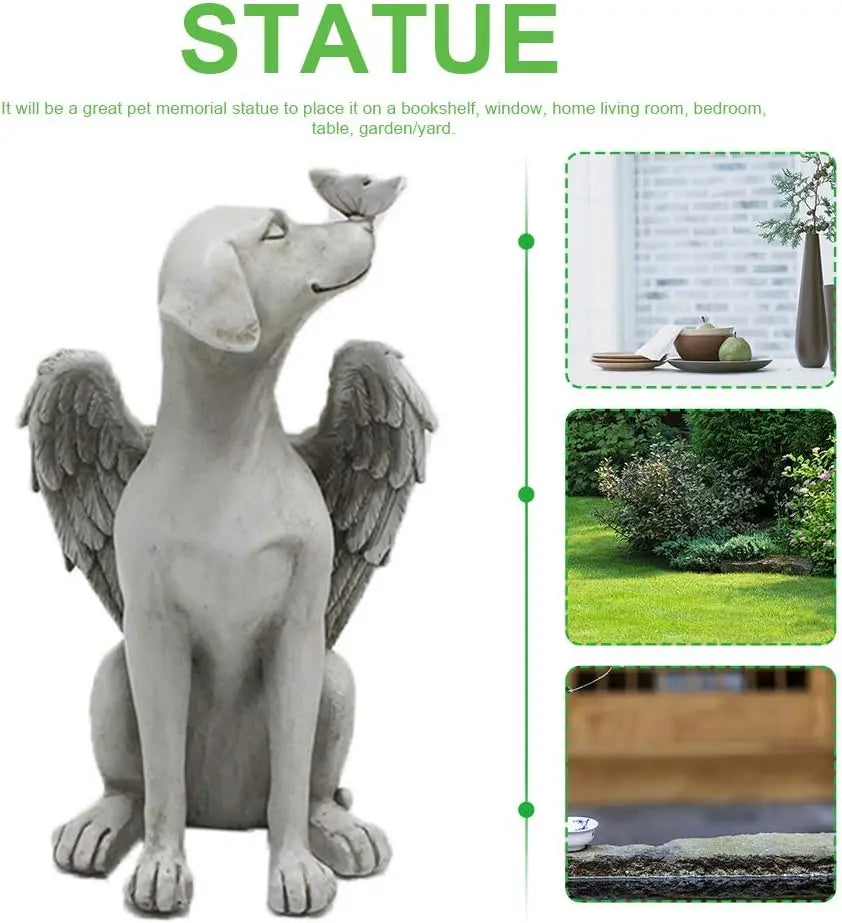 Angel Dog Memorial Statue Garden Resin Ornament For Dogs