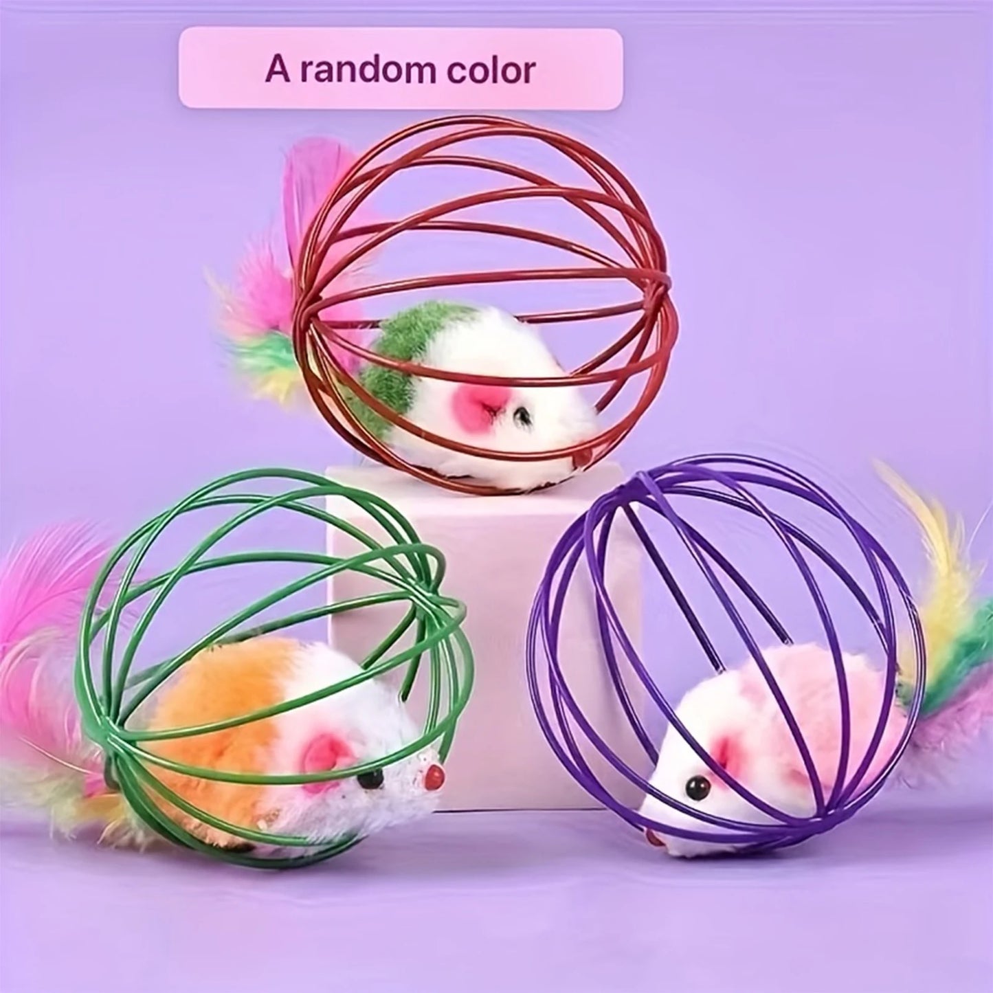 LISMCN Interactive Cat Toy Mouse Cage Teaser Ball For Cats