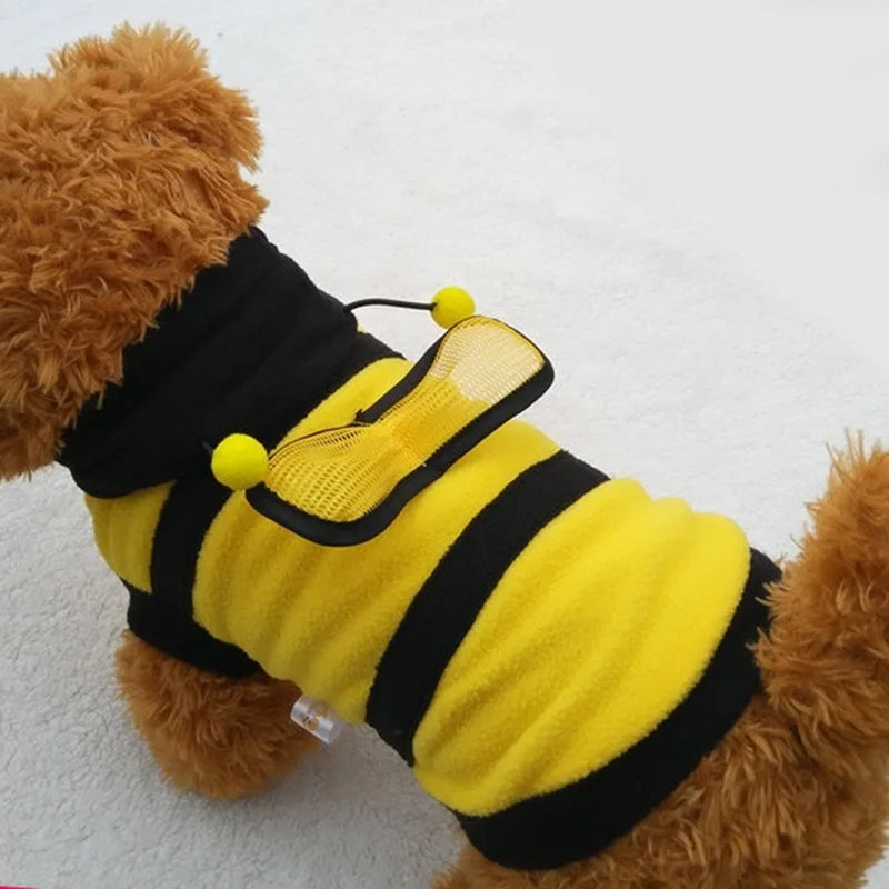 Bee Pet Fleece Dog Hoodie Coat Costume Sweater For Puppies