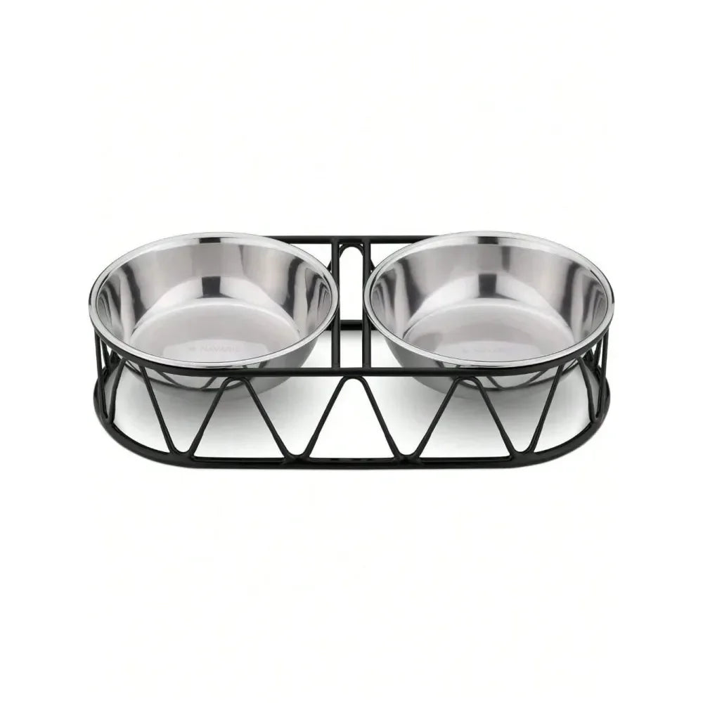 Dog Supplies Dogs Accessories Steel Dog Bowls Cat Food Bowls With Stand Elevated Double Bowl And Holder For Cats Small Dogs Rais