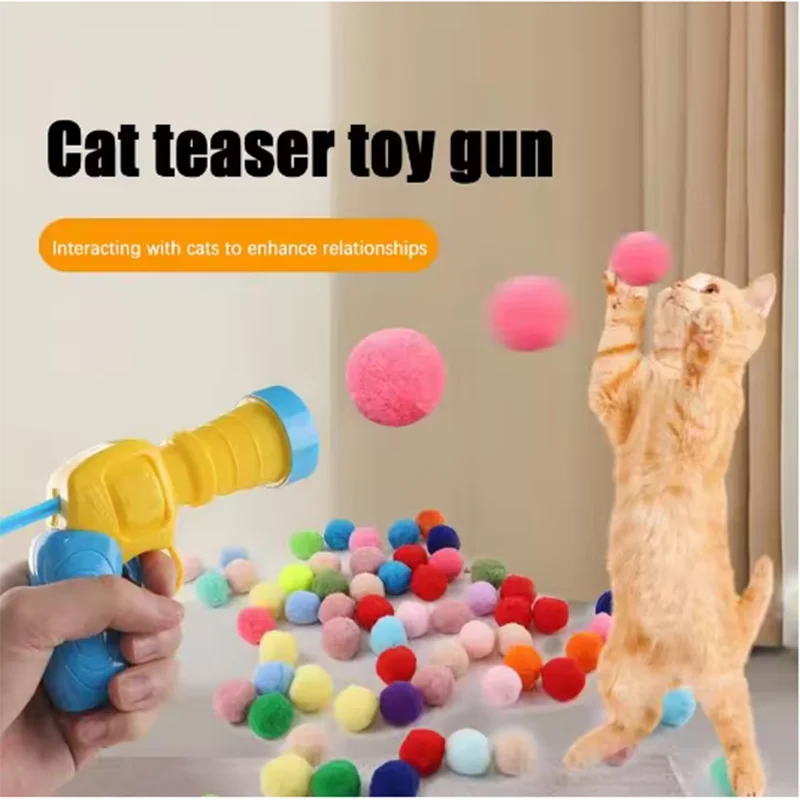 Interactive Cat Toy Ball Launcher Gun for Teasing Cats