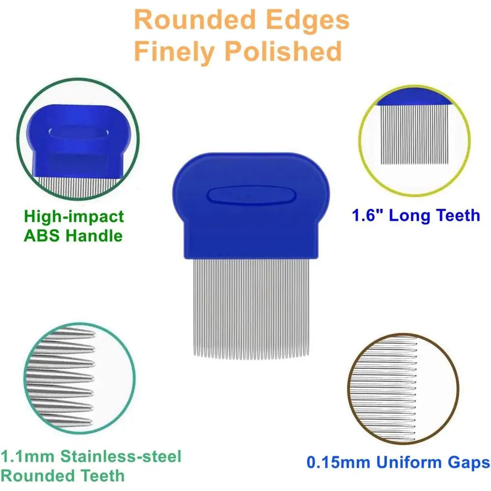5 Pack Stainless Steel Double-Sided Grooming Combs for Dogs and Cats, Ideal for Removing Tangles and Stains