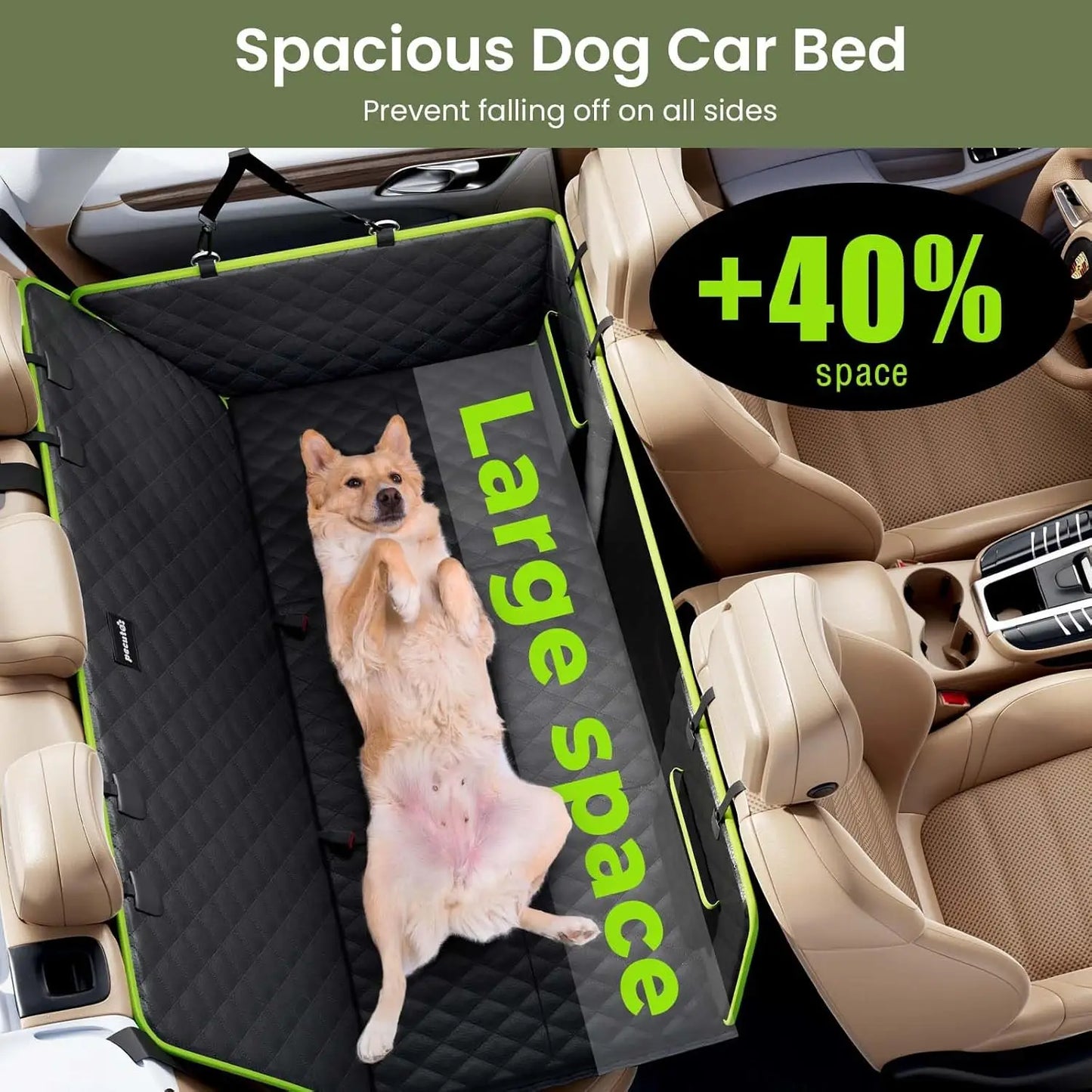 Waterproof Dog Car Seat Cover With Foldable PVC Bottom