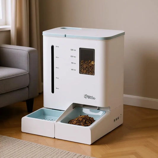 Automatic Pet Feeder and Waterer 2-in-1 Set, 300 oz Capacity for 2 Weeks, Ideal for Busy Parents