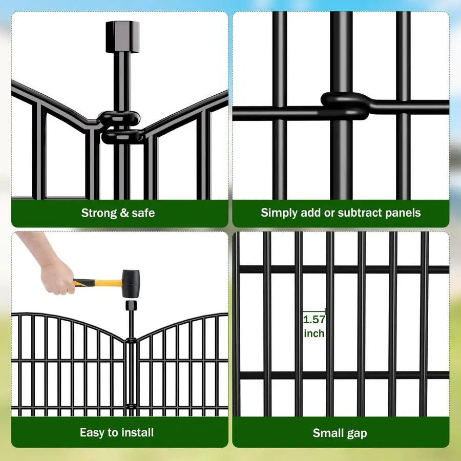 XMSJ No Dig Decorative Garden Fence Panels For Dogs