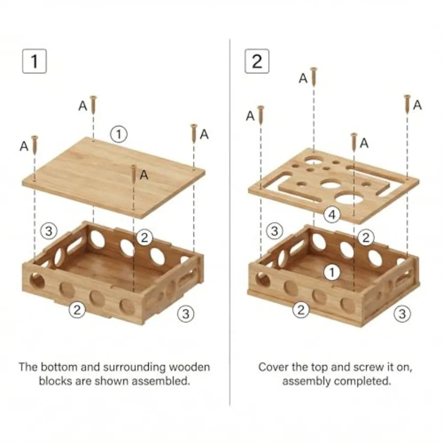 Reinforced Cat Nail File Scratcher Box With Wooden Puzzle Toy