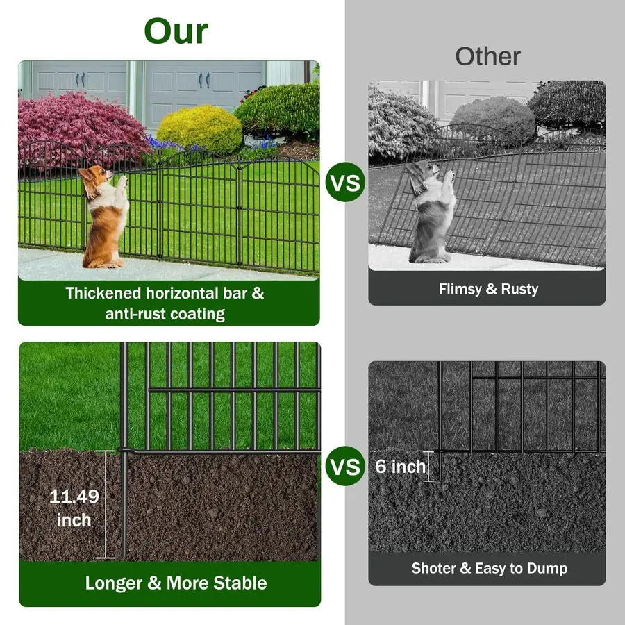 XMSJ No Dig Decorative Garden Fence Panels For Dogs