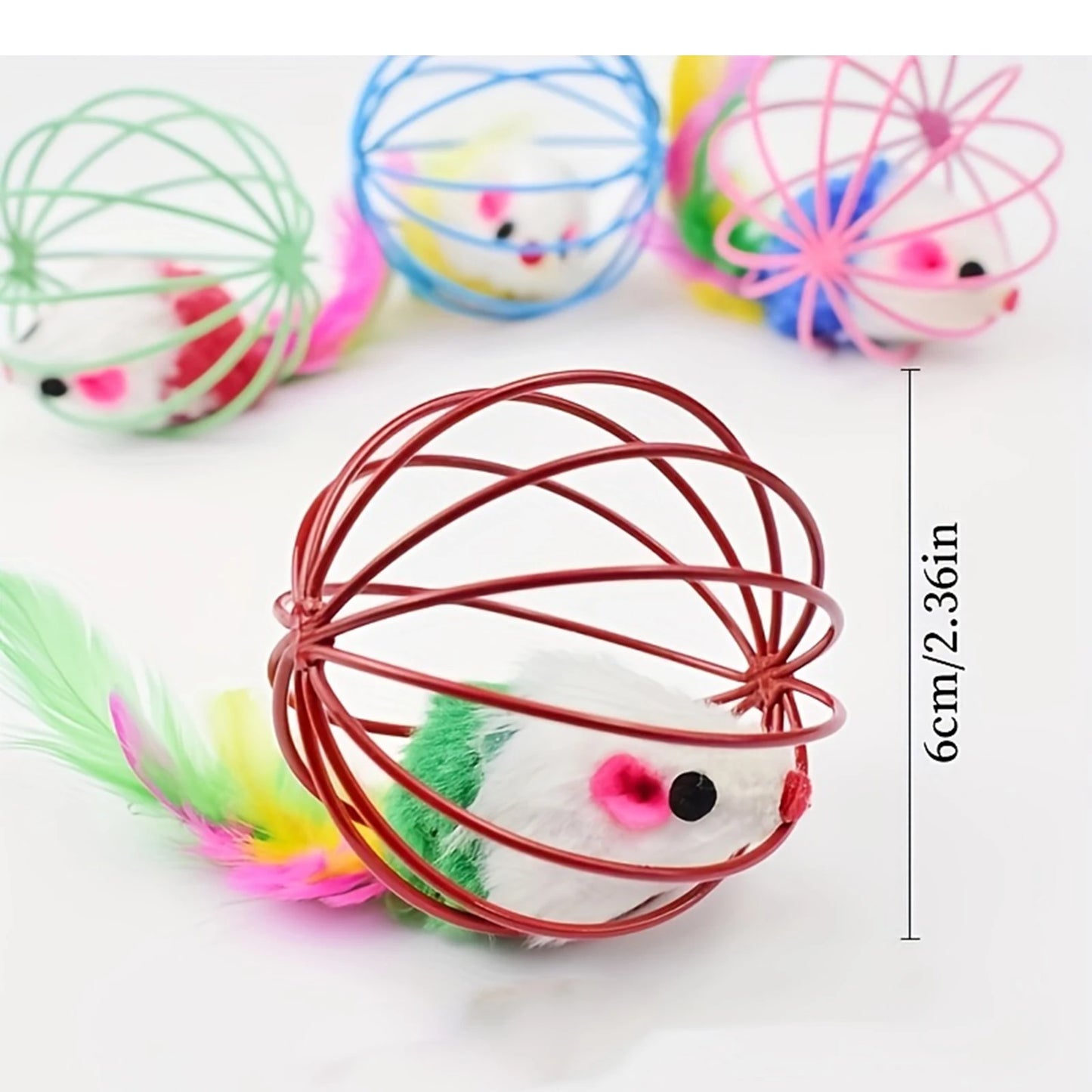 LISMCN Interactive Cat Toy Mouse Cage Teaser Ball For Cats