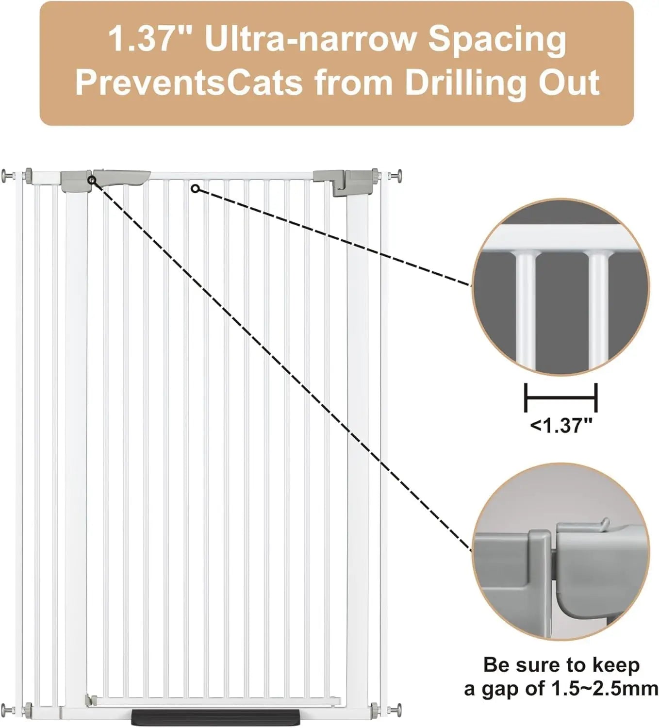 Adjustable Pet Gate With Auto Close And Extension Kits