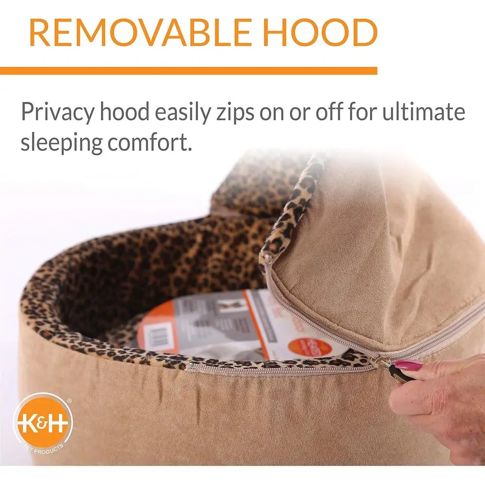 Thermo-Kitty Bed Deluxe Heated Cat Bed or Large Kitties - Indoor Heated Pet Bed or Dogs & Cats, Covered Cave Pet Tent, hine Wash