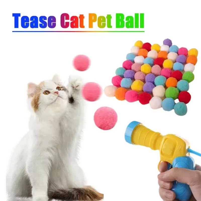 Interactive Cat Toy Ball Launcher Gun for Teasing Cats