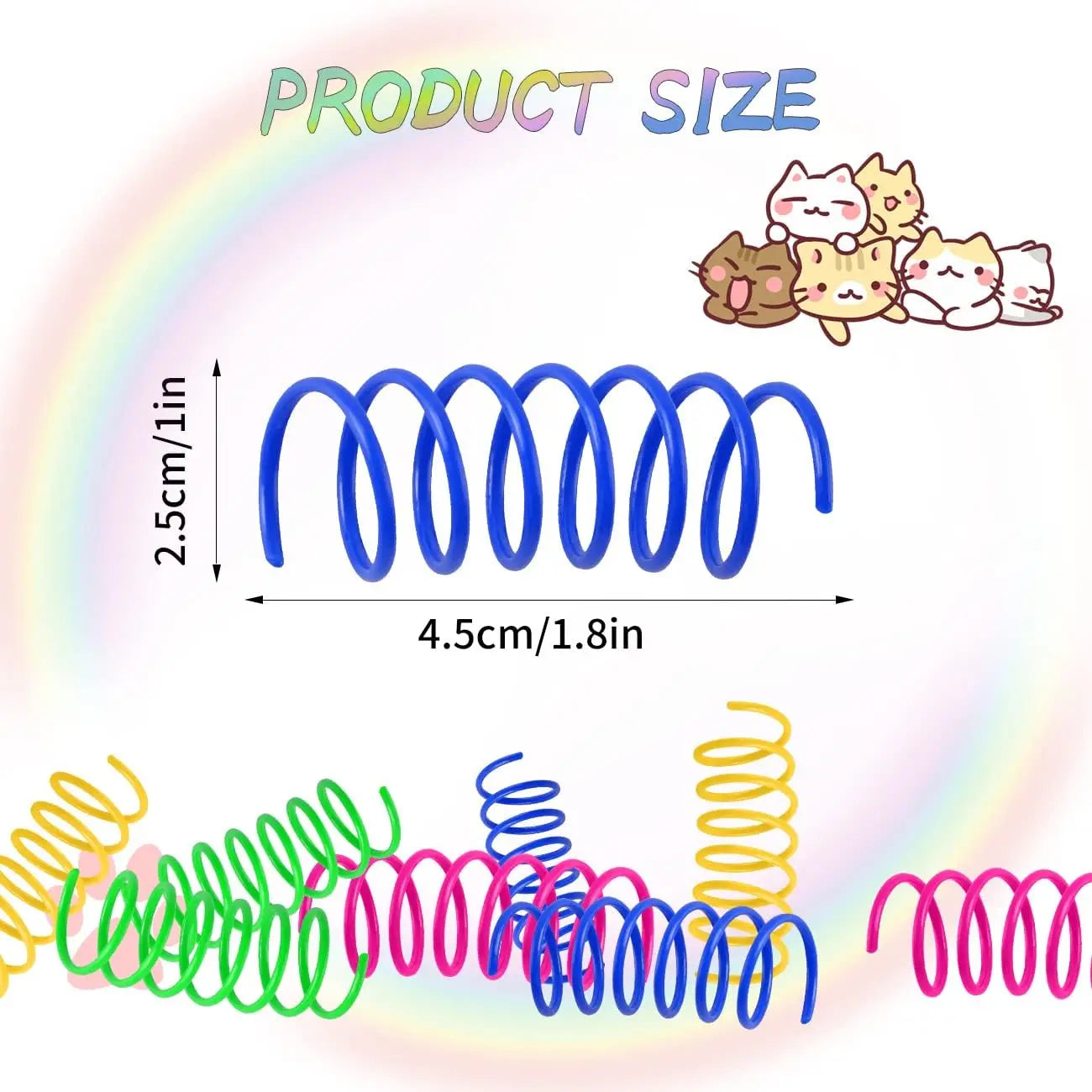 100 Pack Cat Spiral Spring Toys For Indoor Cats Swatting And Biting