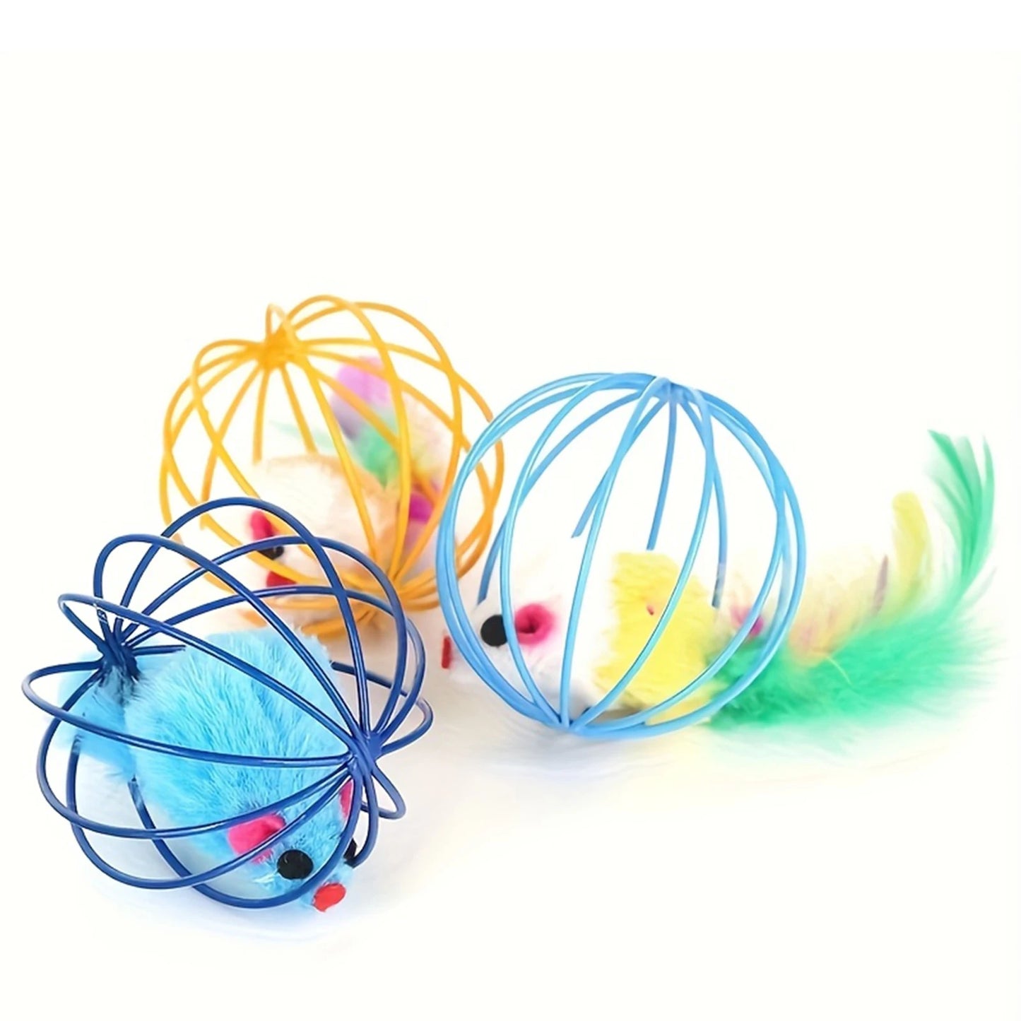LISMCN Interactive Cat Toy Mouse Cage Teaser Ball For Cats