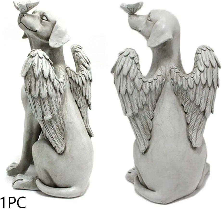 Angel Dog Memorial Statue Garden Resin Ornament For Dogs