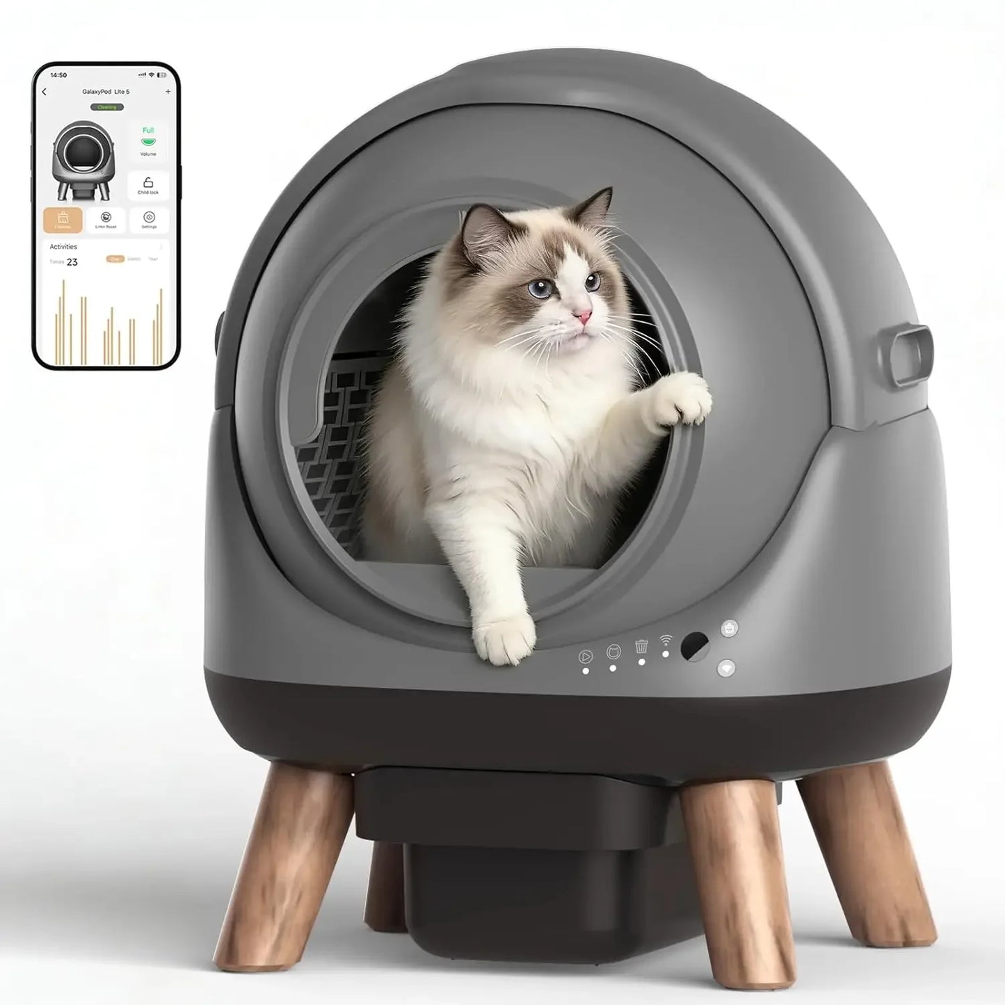 G1 Self Cleaning Litter Box for Multiple Cats Automatic with Smart APP Control And Health Monitoring Customized Pet