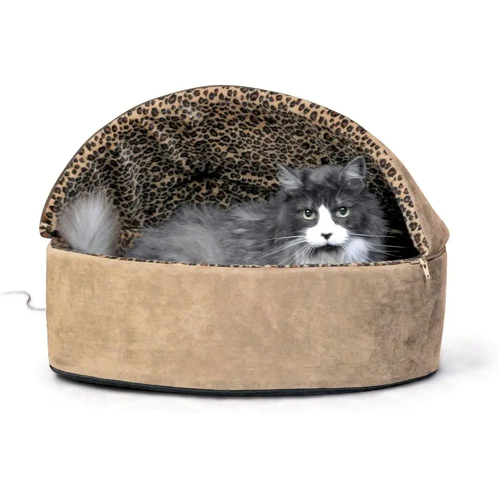 Thermo-Kitty Bed Deluxe Heated Cat Bed or Large Kitties - Indoor Heated Pet Bed or Dogs & Cats, Covered Cave Pet Tent, hine Wash