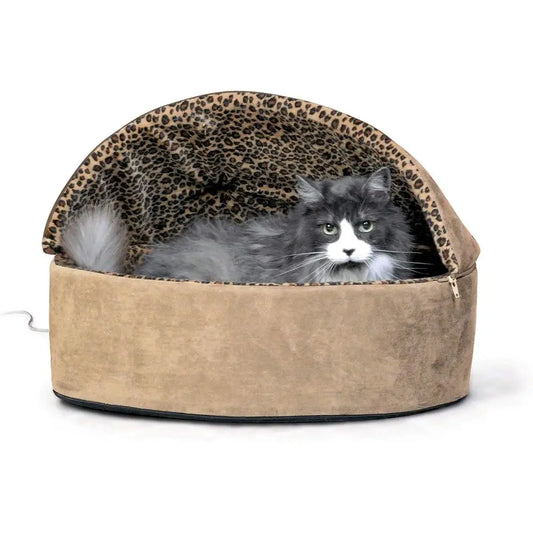 Thermo-Kitty Bed Deluxe Heated Cat Bed or Large Kitties - Indoor Heated Pet Bed or Dogs & Cats, Covered Cave Pet Tent, hine Wash