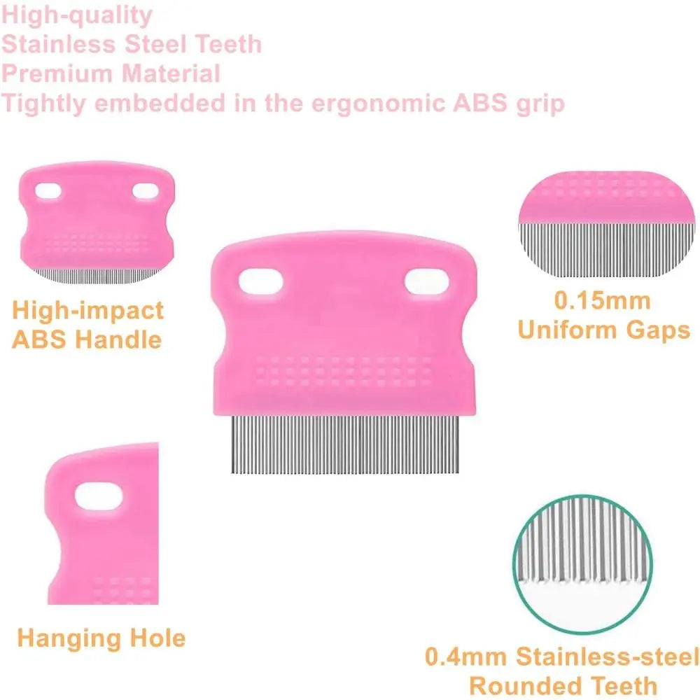 5 Pack Stainless Steel Double-Sided Grooming Combs for Dogs and Cats, Ideal for Removing Tangles and Stains